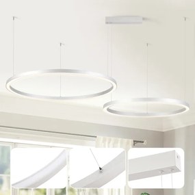 Brilagi - LED fényerőszabályozható kábeles csillár PORTOFINO LED/98W/230V ezüstszínű + távirányító