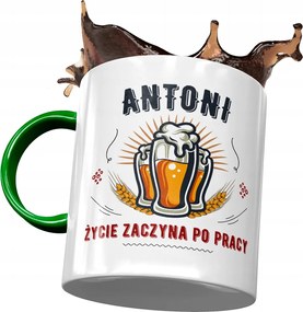 Zöld bögre Antal Kollégának Ajándék Nyomtatott Fotóval