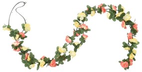 6 db tavaszi naplemente-piros karácsonyi virágfüzér 250 cm