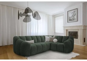 Sötétzöld sarokkanapé (jobb oldali-L alakú) Shell – Miuform