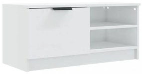 2 db magasfényű fehér szerelt fa TV-szekrény 80x35x36,5 cm