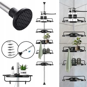 Teleszkópos Zuhanypolc, Sarokpolc, Fürdőszobai Polc 95-300CM