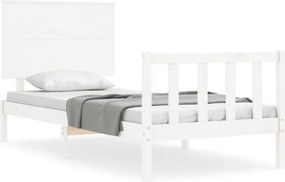 vidaXL fehér tömör fenyőfa ágy matrac nélkül 100 x 200 cm