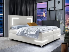 Franciaágy 140 cm Frinesa LED (fehér) (ágyráccsal és matraccal) (tárolóhellyel) (LED világítással). 1104118