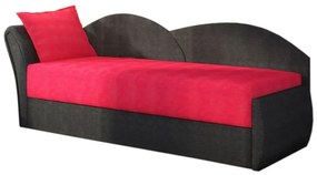 AGA kinyitható kanapé, 200x80x75 cm, piros + fekete, (alova 46/alova 04) balos
