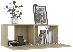 4 db sonoma tölgy színű szerelt fa TV-szekrény 80 x 30 x 30 cm