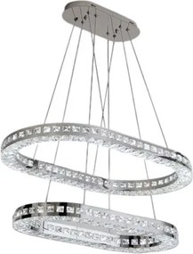 UNIVERSO Kristály üveg csillár 46w 3680lm CCT.Kap IP20 Króm 710x430x1200mm