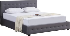 Ágy tárhellyel, 160x200, szürke, MINDY