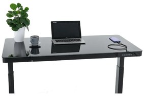 OfficeTech A állítható magasságú asztal, 120 x 60 cm, fekete