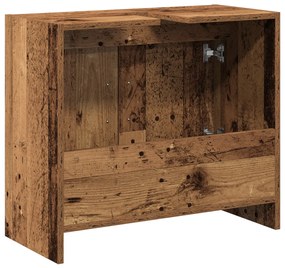 mosdó szekrény Régi fa 63x29x55 cm Mérnöki fa