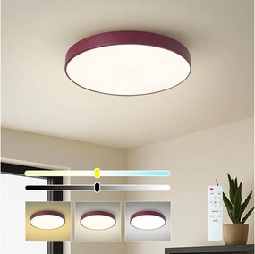 Brilagi-LED dimmelhető mennyezeti lámpa POOL LED/48W/230V 3000-6000K 40 cm bordó+távirányító