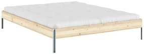 Natúr színű borovi fenyő franciaágy ágyráccsal 160x200 cm Core – Karup Design