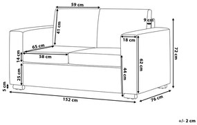 Kétszemélyes Fehér Bőr Kanapé  HELSINKI Beliani