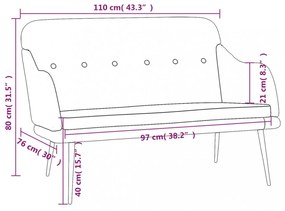 vidaXL kék szövet pad 110 x 76 x 80 cm
