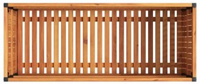 vidaXL tömör akácfa és acél kerti virágtartó 110 x 45 x 44 cm