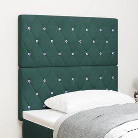 LED Háttámla Sötét Zöld 90 cm Bársony