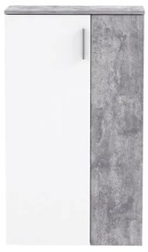 ETON cipős szekrény, fehér/szürke betonhatású