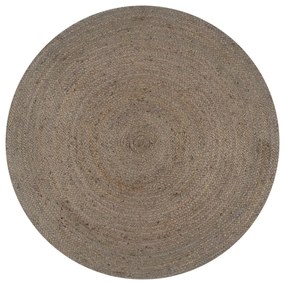 szürke kézzel font kör alakú jutaszőnyeg 150 cm