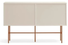 Téglavörös-bézs alacsony komód tolóajtóval 140x91 cm Nube – Teulat