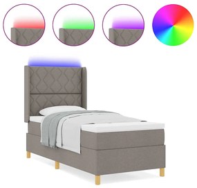 Boxrugós ágy matracmal Tópszínű 100 x 200 cm szövet