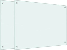 vidaXL 2 db fehér edzett üveg konyhai falburkoló 80 x 60 cm