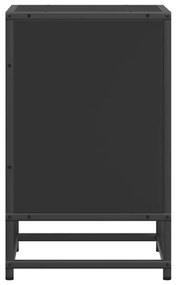 éjjeliszekrények 2 db Fekete 40x31x50 cm Méretezett fa és fém