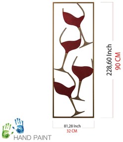 Fém fali dekoráció, Wine - 2
