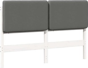 vidaXL Kárpitozott fejtámla fejtámlával Fehér és világosszürke 120 cm