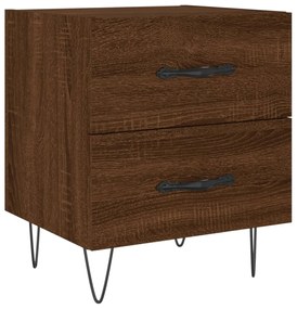 2 db barna tölgyszínű szerelt fa éjjeliszekrény 40x35x47,5 cm