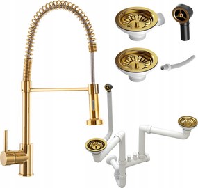 Arany Konyhai Csaptelep Spirál Szifon Manuális Arany