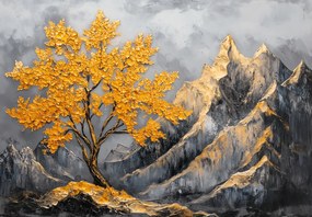 Fotótapéta - Arany fa a hegyekben (147x102 cm)