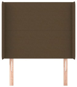 sötétbarna szövet fejtámla szárnyakkal 83x16x118/128 cm
