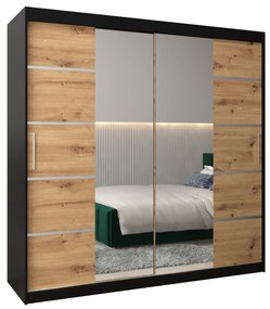 Ruhásszekrény 200 cm Verika 4 200 (fekete + artisan tölgy). 1064308