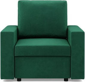 Zeus fotel, egyenes kartámasz, bársony, bonell töltet, zöld