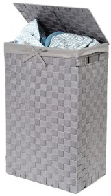 Laundry Basket Linen szürke, fedeles szennyeskosár, magasság 60 cm - Compactor