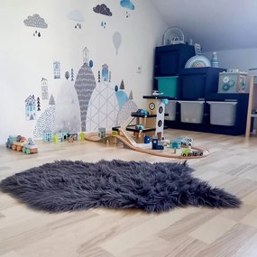 INSPIO Falmatricák - Hegyek és házikók kék színben