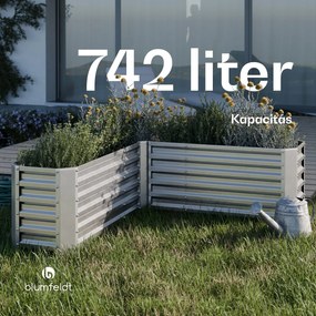High Grow magaságyás, L alak, időjárásálló, korrózióálló, robusztus, 742 L