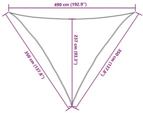 bézs HDPE napvitorla 160 g/m² 3,5 x 3,5 x 4,9 m