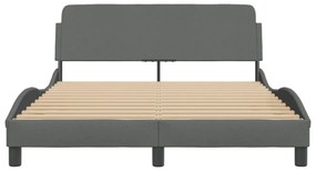 sötétszürke szövet ágykeret Dover 140 x 190 cm