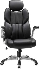 Ergonomikus forgószék, irodai szék összecsukható karokkal, fekete