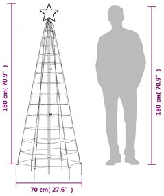 színes LED karácsonyfa tüskékkel 220 LED 180 cm