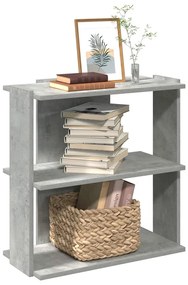 3 szintes betonszürke szerelt fa könyvespolc 60x30x60 cm