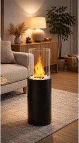 Bio kandalló ROMA 26,5x80,5 cm 2kW fekete + védőfedél