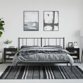 2 db fekete üveg és acél éjjeliszekrény 50 x 35 x 60 cm