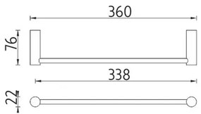 NIMCO BR 11035-26 - Fali törölközőtartó BORMO 36 cm fényezett króm