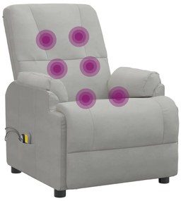 világosszürke művelúr felállást segítő masszázsfotel