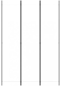 fehér 3 paneles szövetparaván 150x220 cm