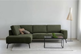 Sötétzöld zsenília sarokkanapé (bal oldali-L alakú) Amsterdam – Scandic
