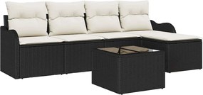 vidaXL Kerti Kanapé Szett tárolóval 6 pcs Barna polirattan