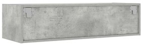 TV szekrény LED világítással beton szürke 100X35,5x25 cm